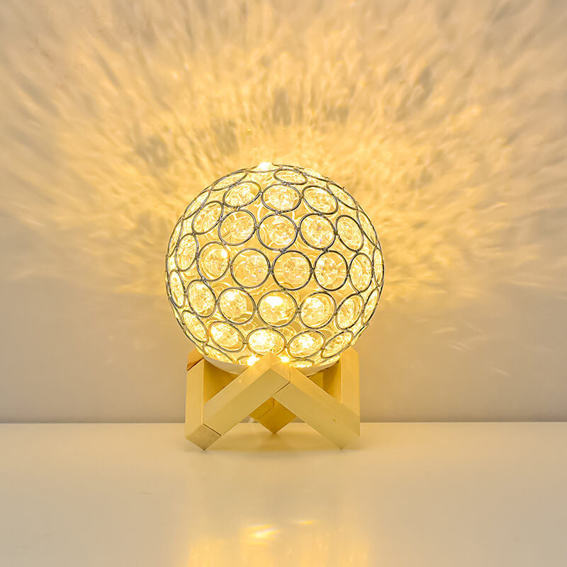 Shaira – Kristall-Tischlampe mit USB-Aufladung