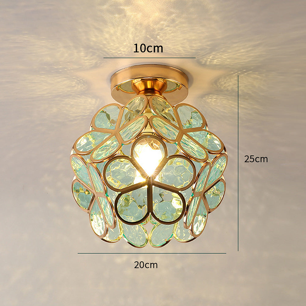 BloomDecke – Glasleuchte im Blumenstil für Flur und Eingangsbereich