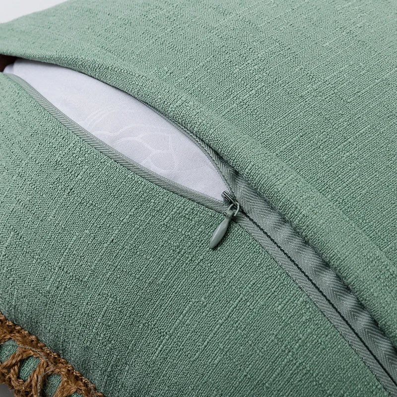 Hempra – Kissenbezug mit Hanfseil-Detail