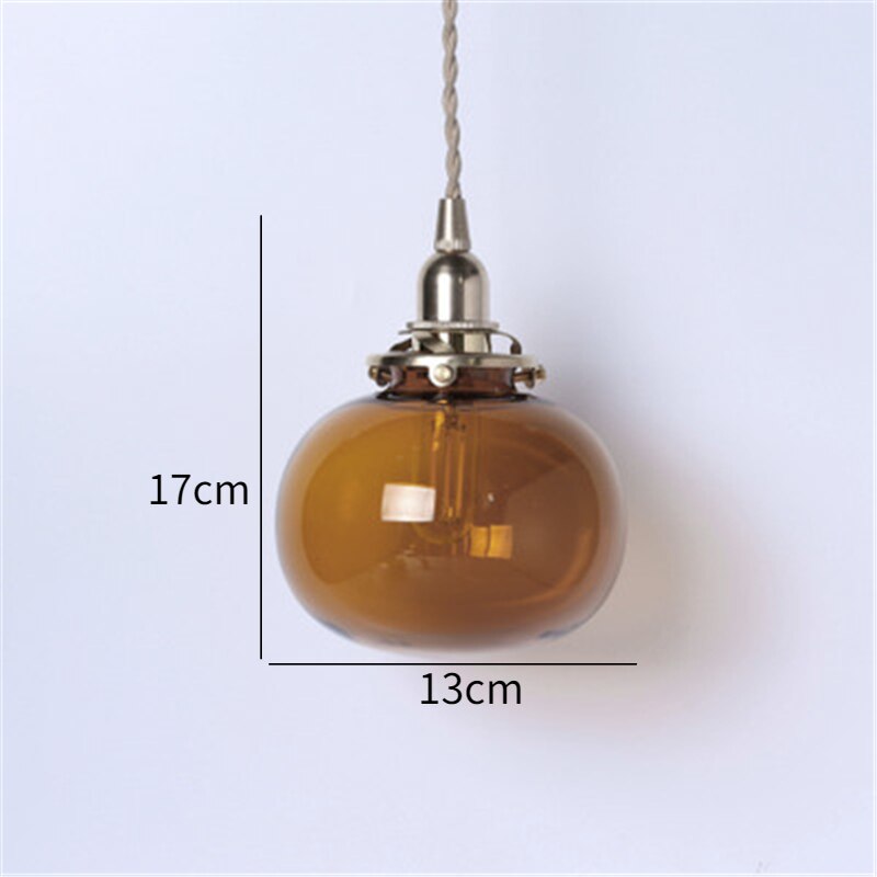 Mitsue – Japanische Retro Messing-Glas Pendelleuchte