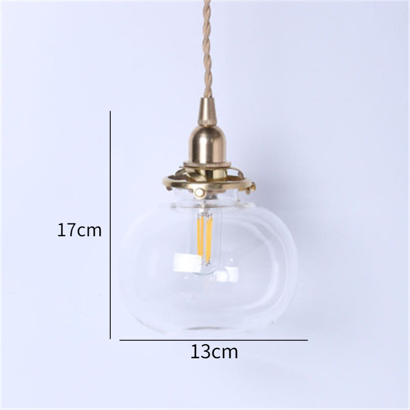 Mitsue – Japanische Retro Messing-Glas Pendelleuchte