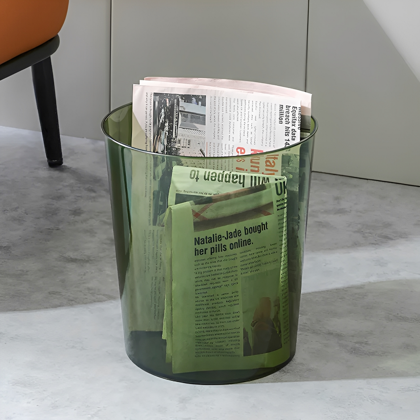 Clario – Transparenter Zylinder-Mülleimer