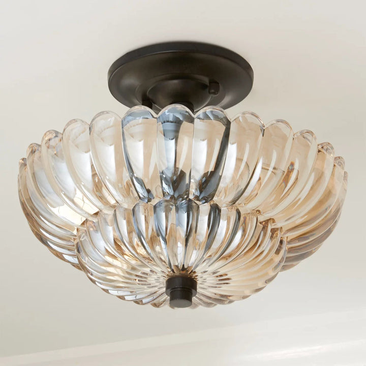 Remi – Vintage Bernstein Glas Deckenleuchte