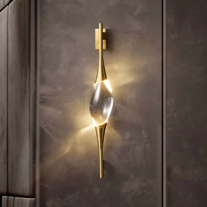 Rolly – Kupfer Kristall Wandlampe