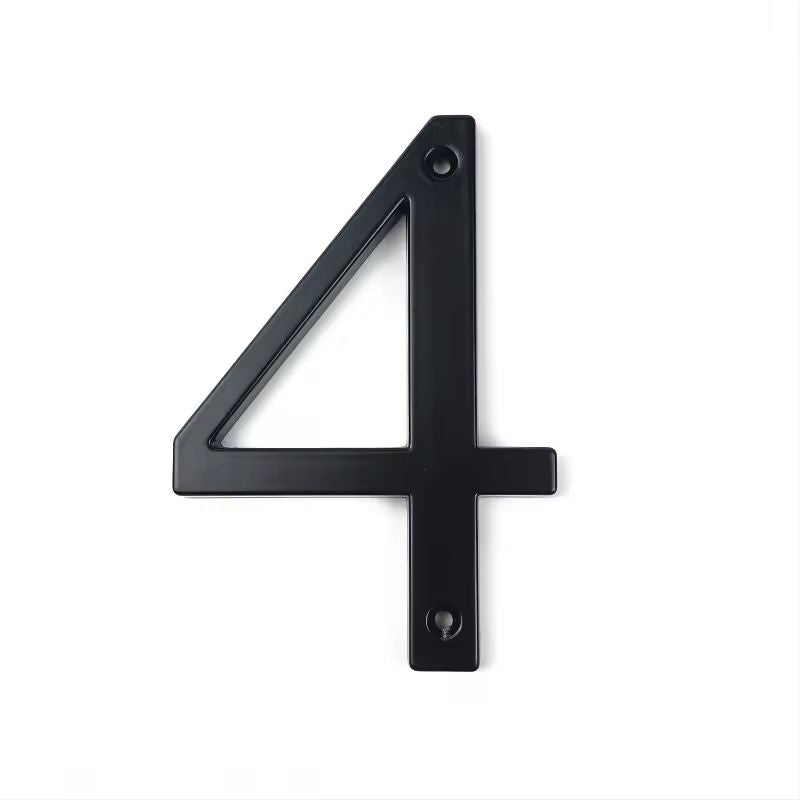 Yera – 3D Metall-Türnummer in Schwarz