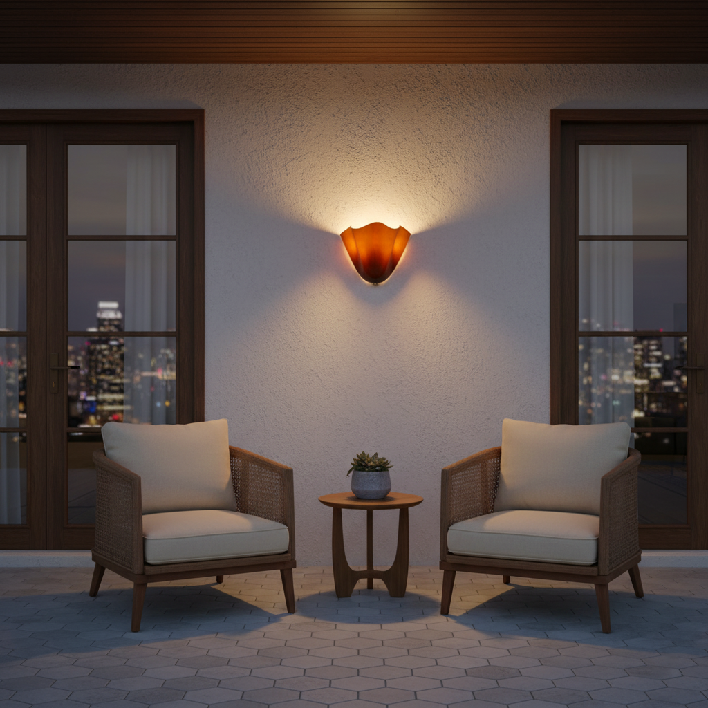 Benjie – Retro Petal Glas-Wandlampe