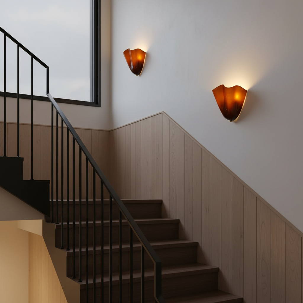 Benjie – Retro Petal Glas-Wandlampe