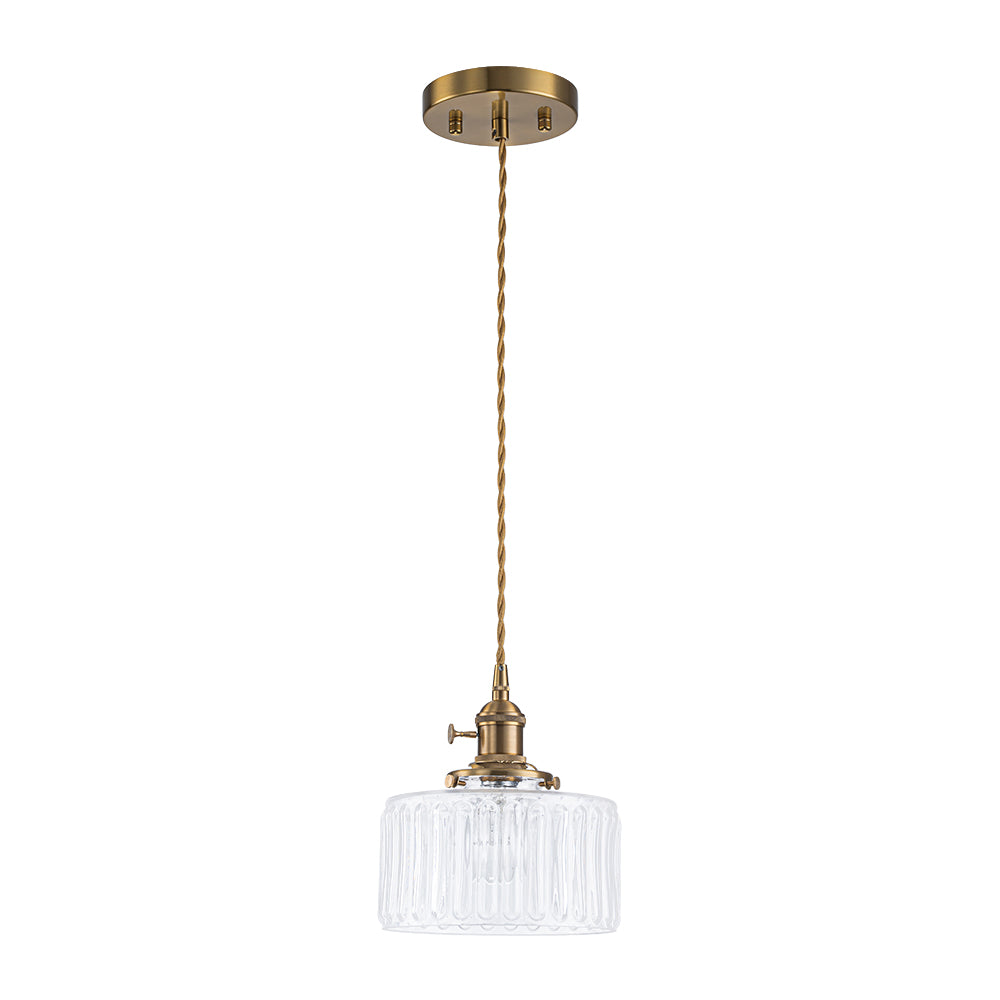 Shizuku – Messing-Glas Pendelleuchte