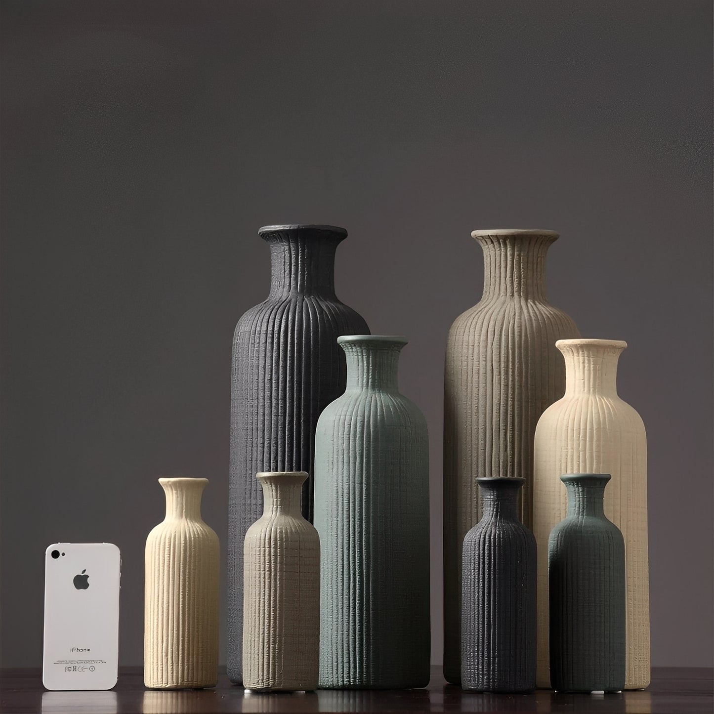 Etsu – Dekorative Keramik-Vase in verschiedenen Höhen