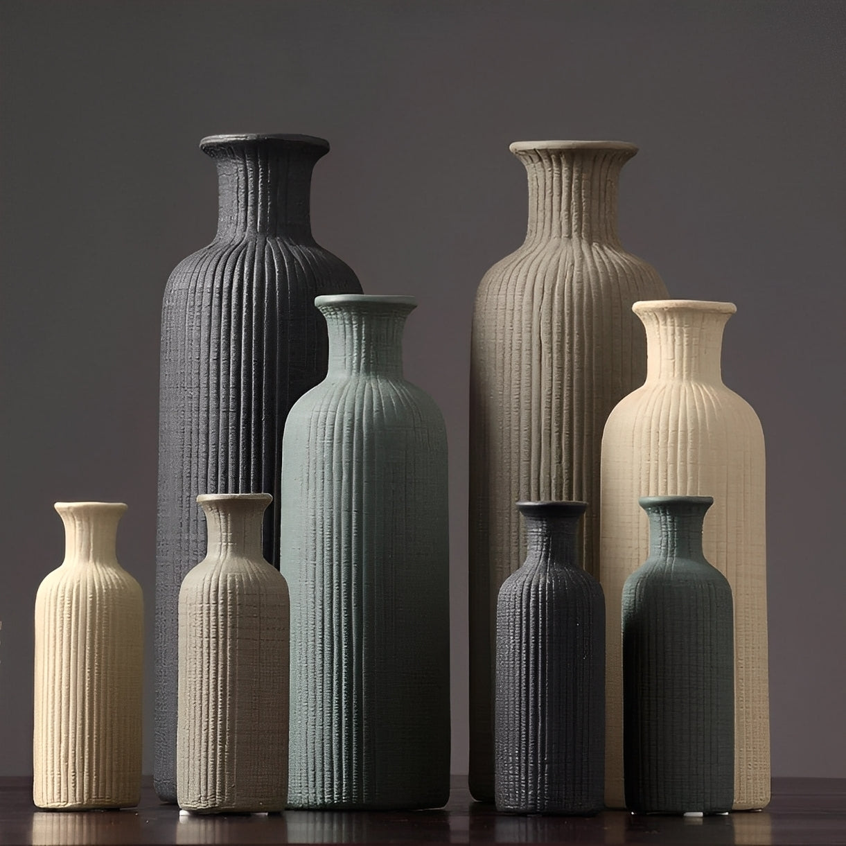 Etsu – Dekorative Keramik-Vase in verschiedenen Höhen