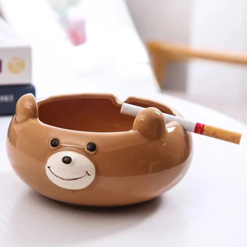 QuirkyPuff – Verspielter Tier-Aschenbecher aus Keramik im Cartoon-Stil