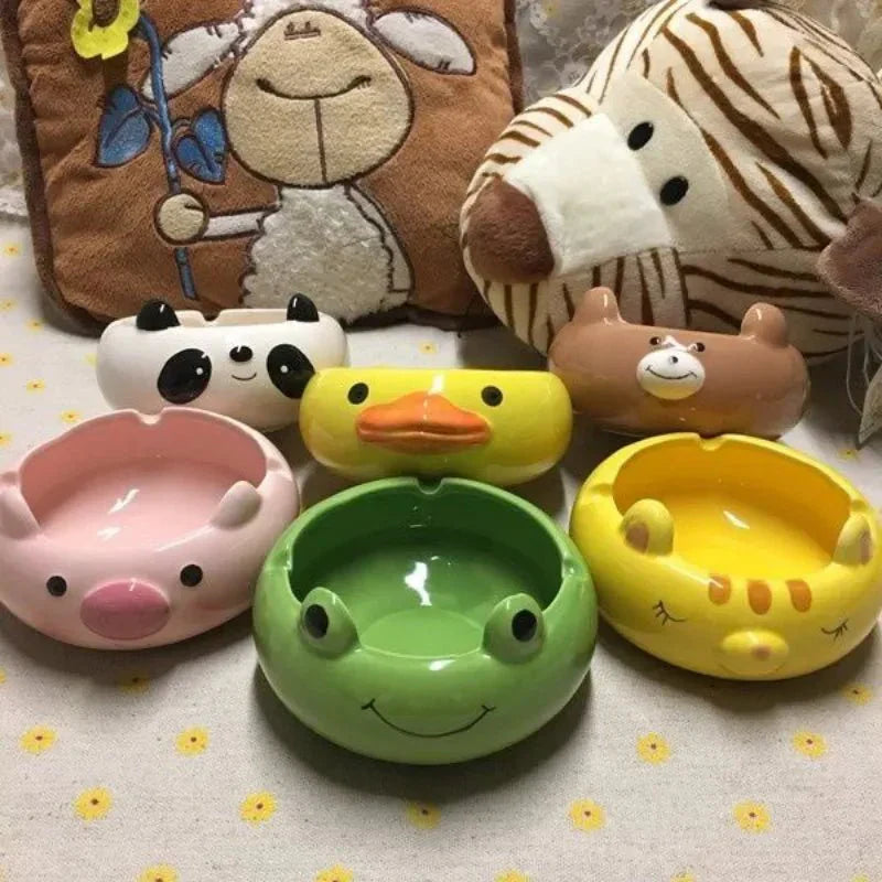 QuirkyPuff – Verspielter Tier-Aschenbecher aus Keramik im Cartoon-Stil