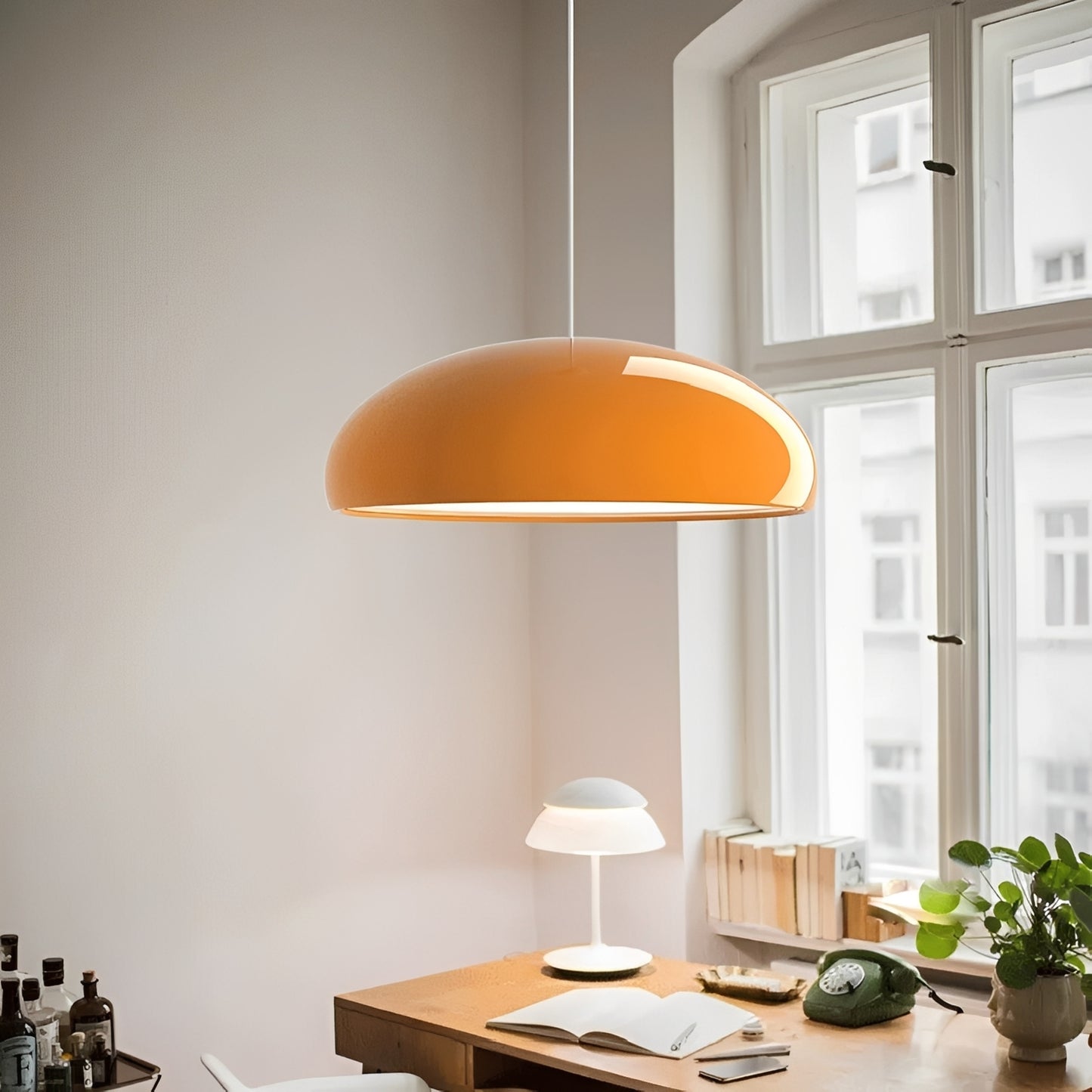 Soren – Moderne Orange Restaurant-Pendelleuchte
