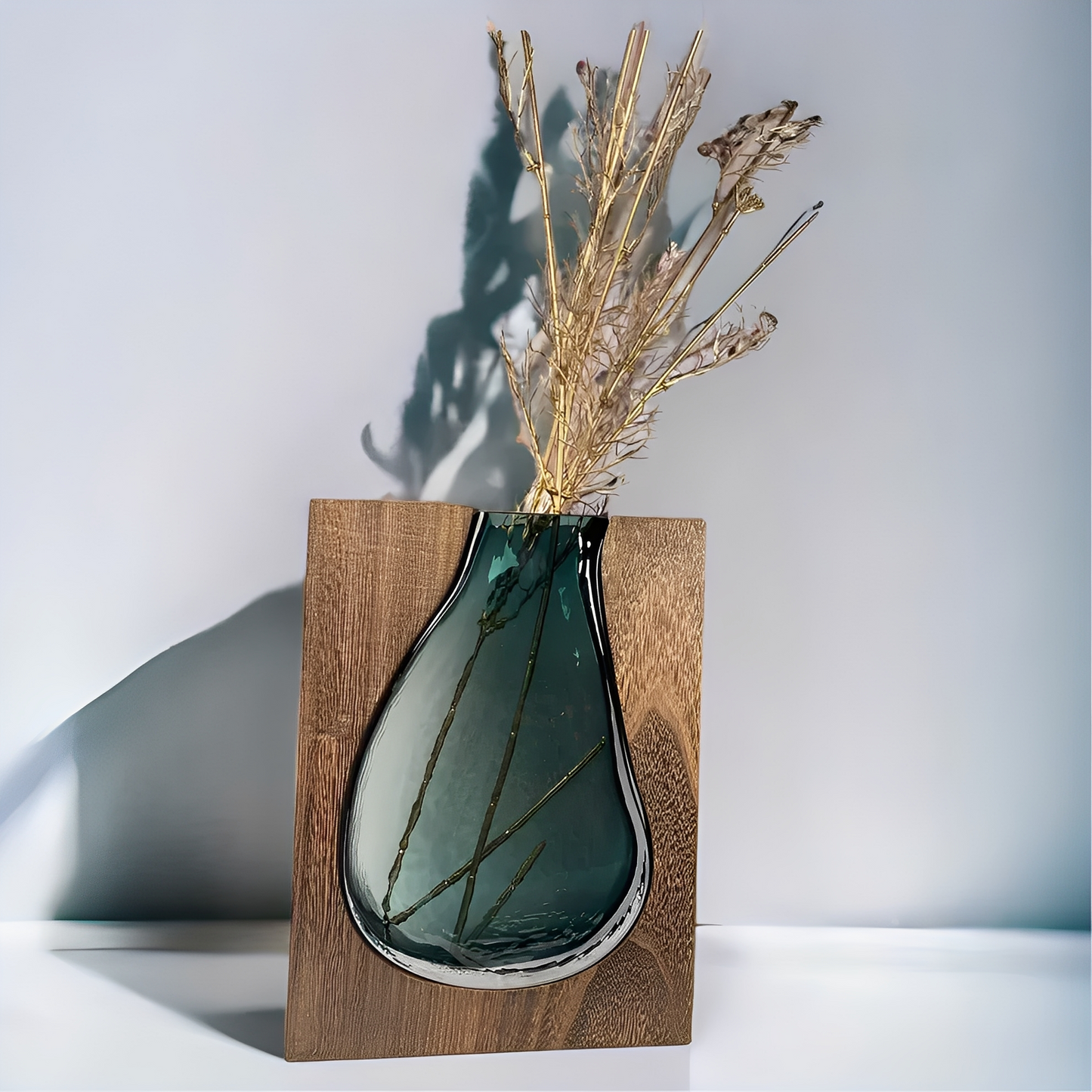 Miyako – Nordische Holz und Glas Live-Edge Vase