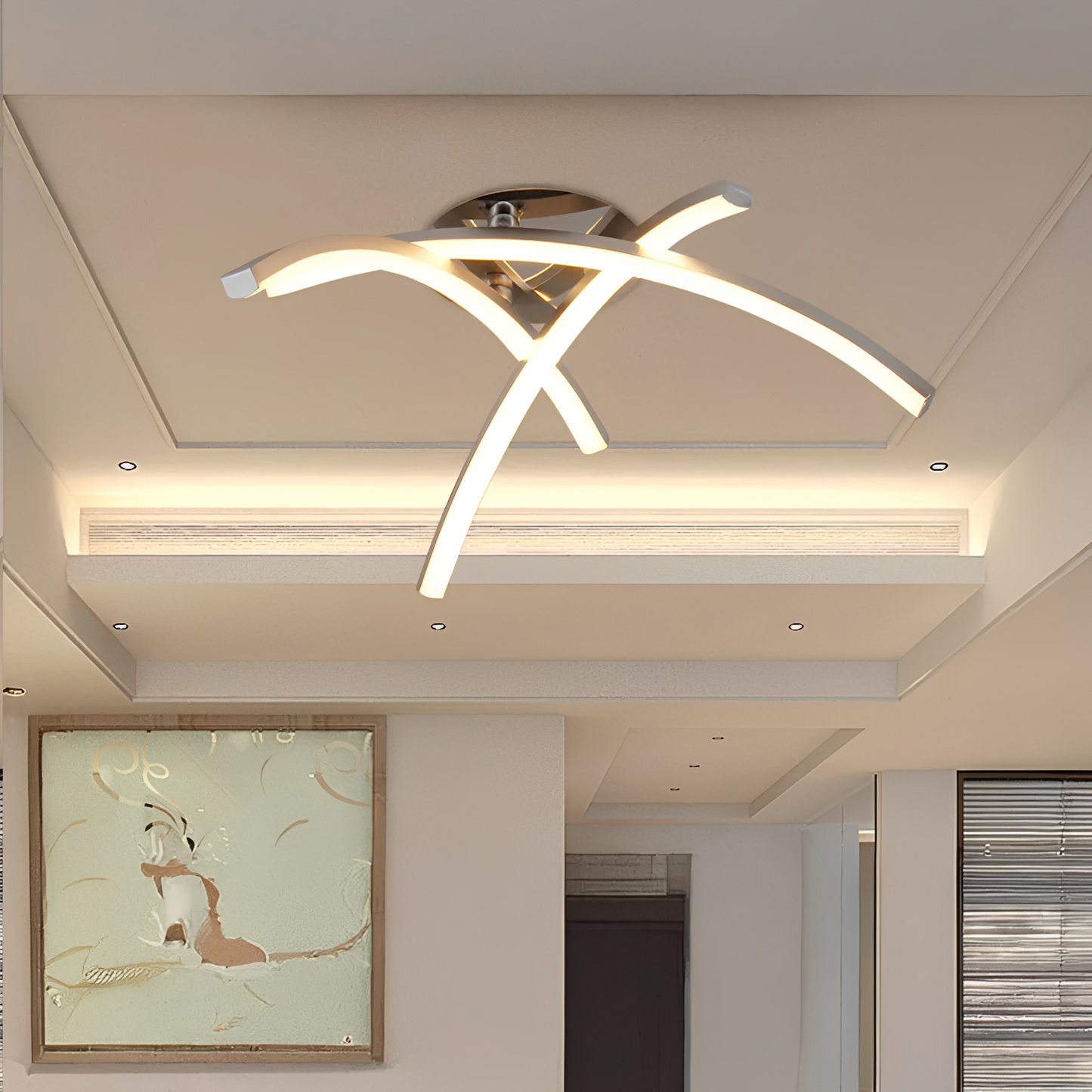 Karina – Nordic Trident Arc LED Deckenleuchte