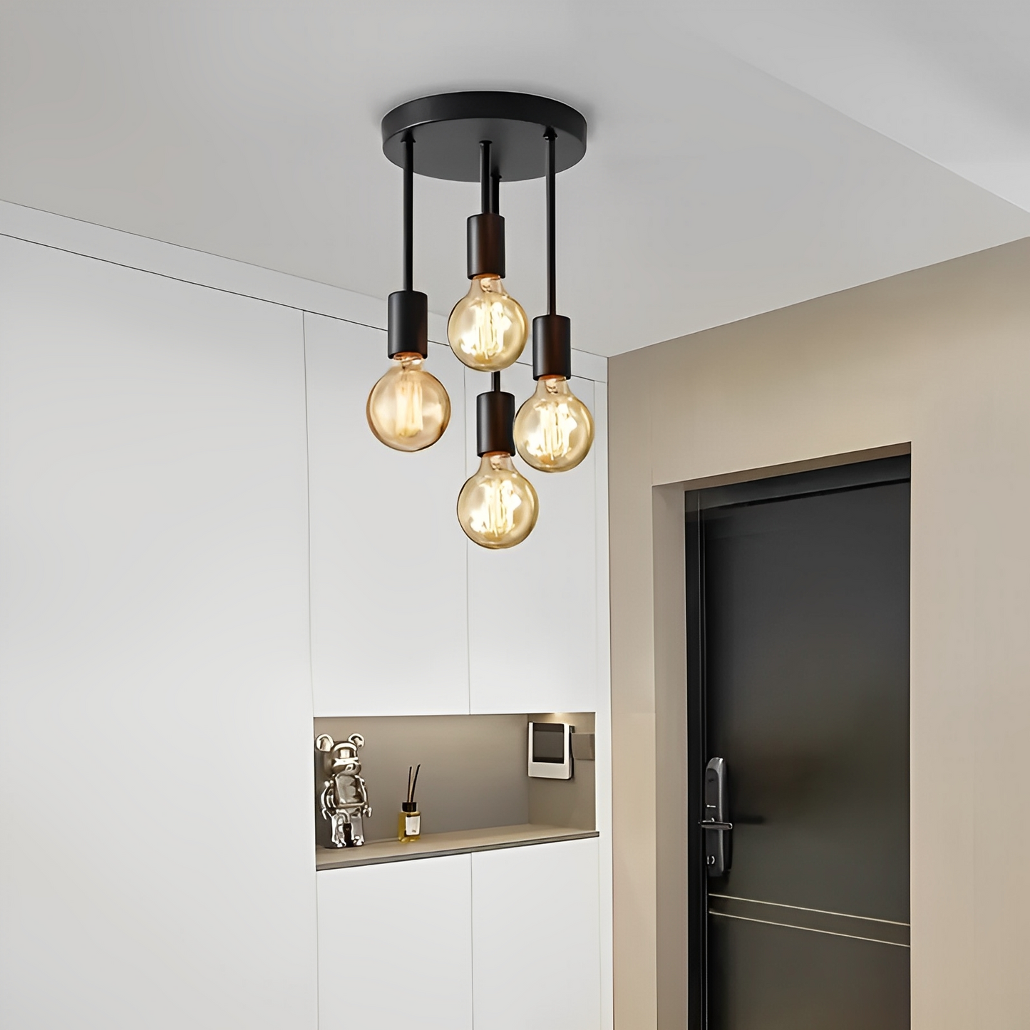 Arden – Schwarze Deckenlampe mit 4 verstellbaren Strahlern im Industrie-Design