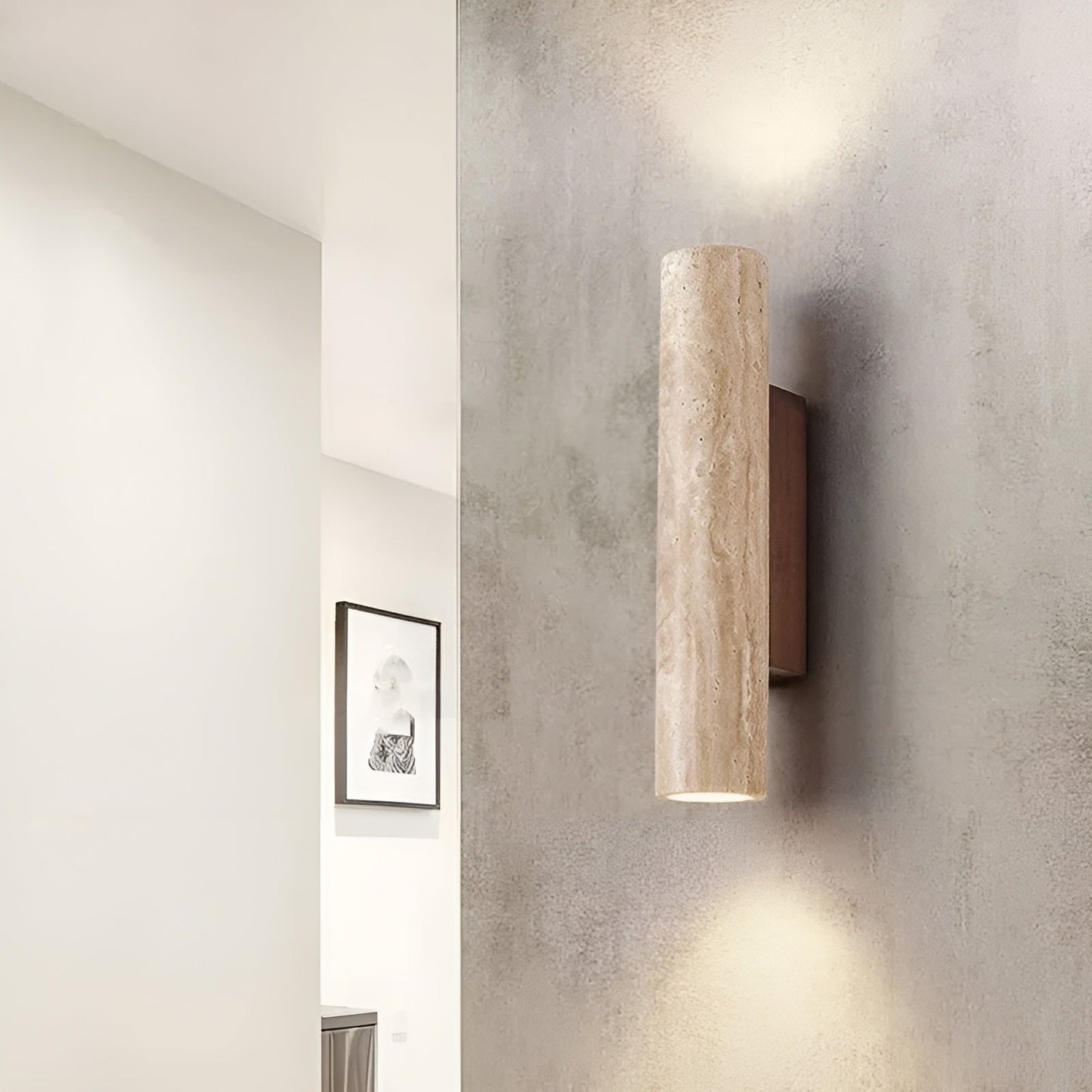 Adrian – Moderne Travertin-Wandlampe