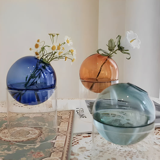 Amira – Bunte Glas Kugelvase Dekoration