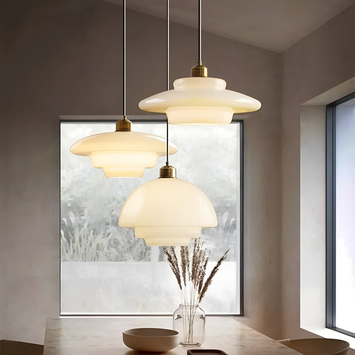 Hagen – Mid-Century Glas-Pendelleuchte