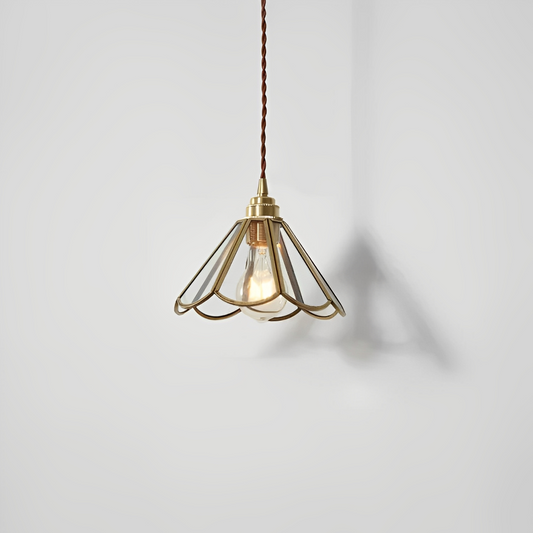 Clara – Pendelleuchte aus Glas mit Stoffkabel