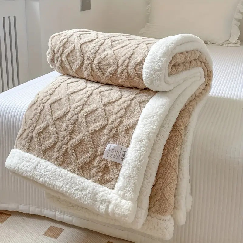 Noemi – Doppelt dicke Jacquard-Berberfleece-Decke