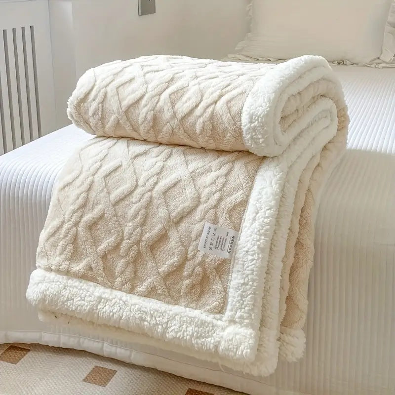 Noemi – Doppelt dicke Jacquard-Berberfleece-Decke