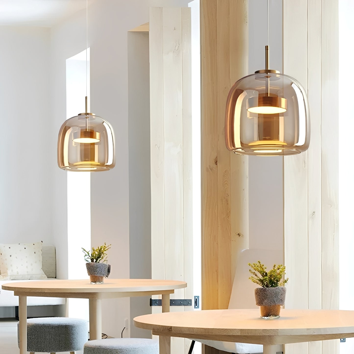 Renzo – Italienische Kupfer-Glas-Pendelleuchte