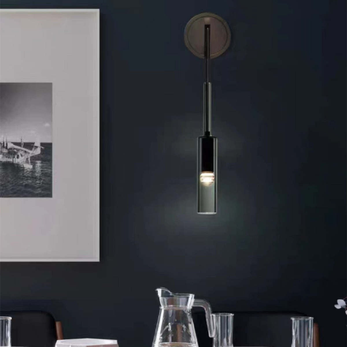 Ylva – Nordic Smoked Glass Wandlampe
