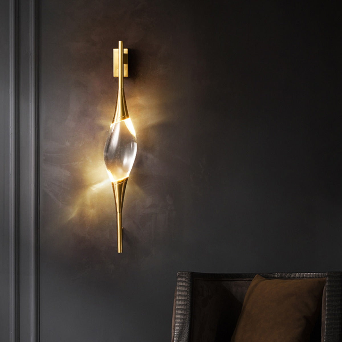 Rolly – Kupfer Kristall Wandlampe