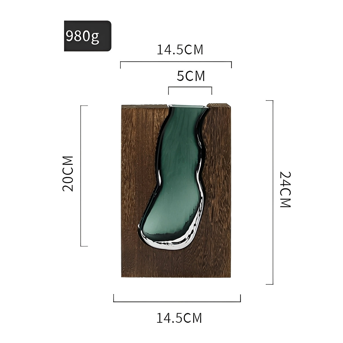 Miyako – Nordische Holz und Glas Live-Edge Vase