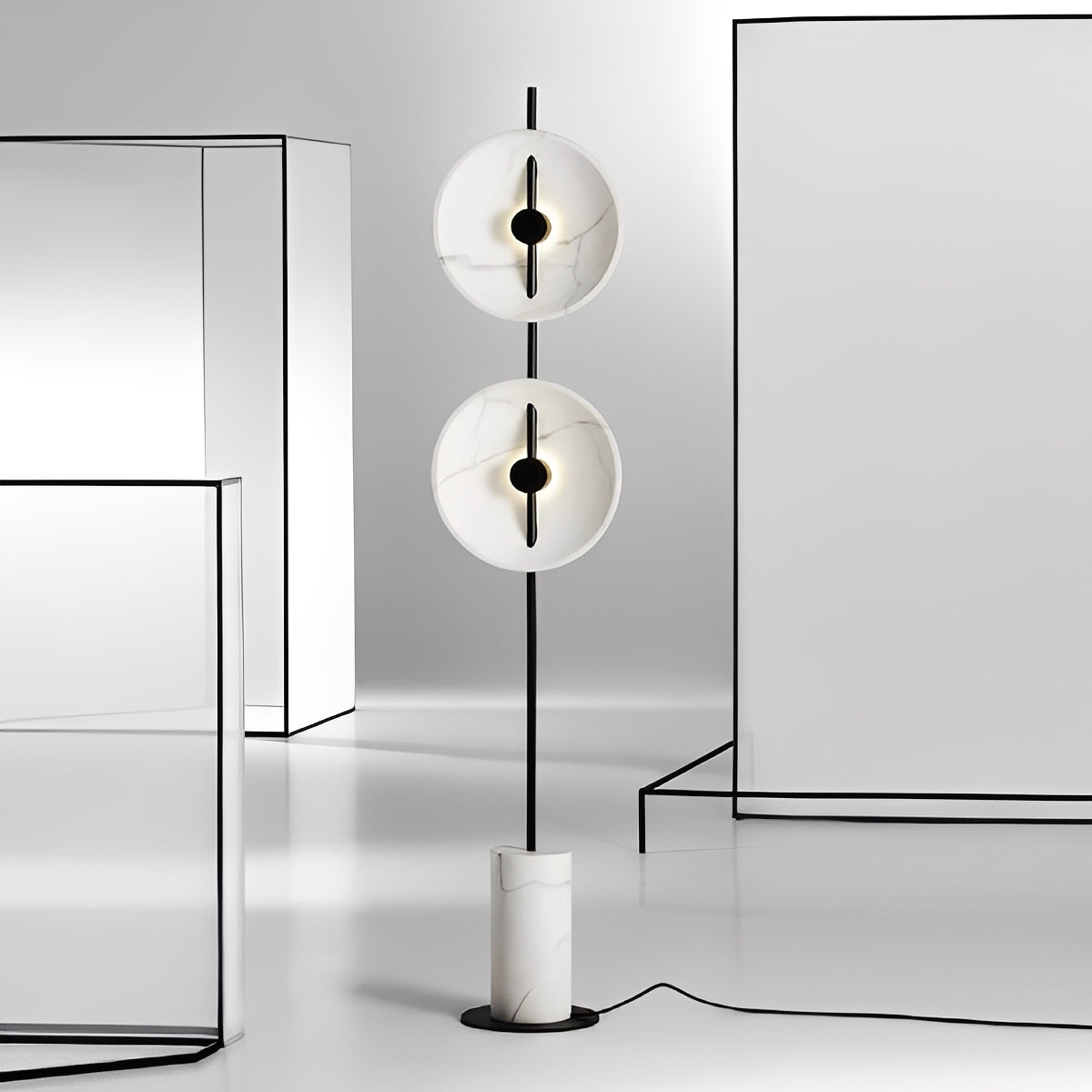 Mariel – Weiße Marmor-Stehlampe