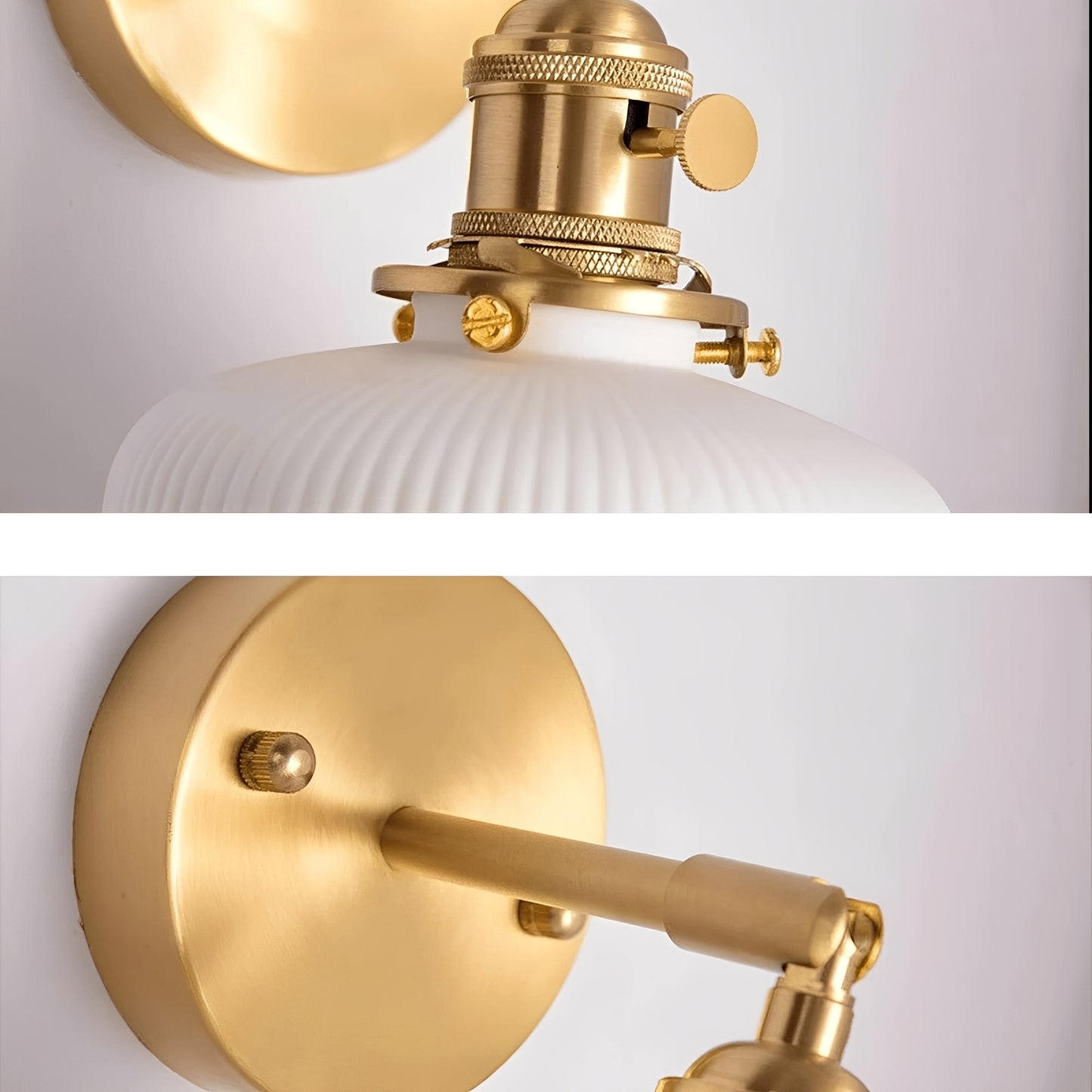 Arvid – Vintage Messing-Plissierte Keramik-Deckenleuchte