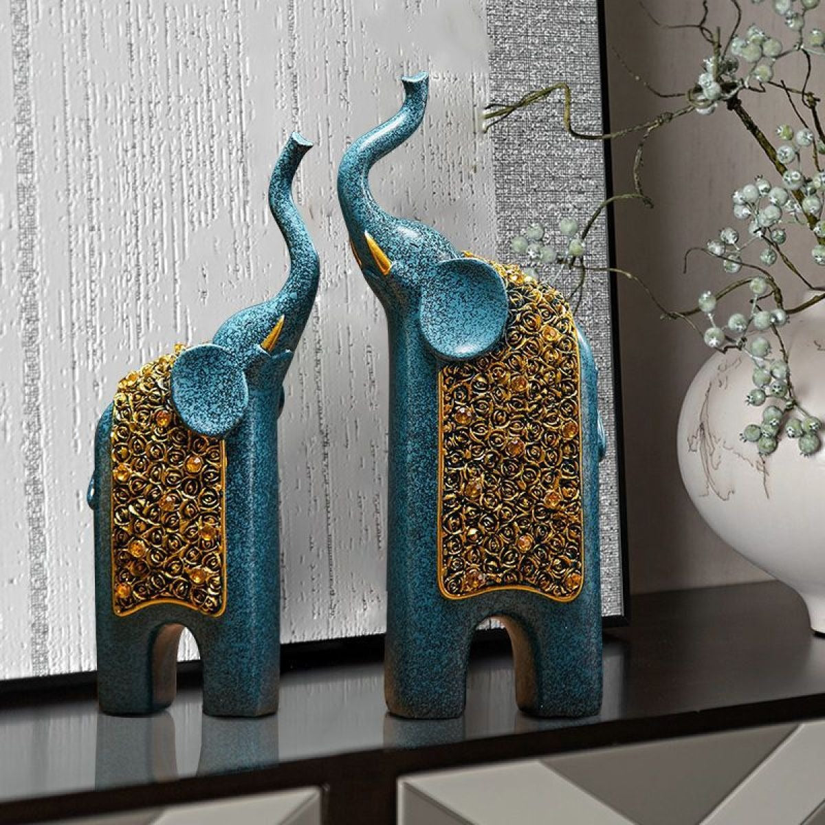 Nolan – Elegante Elefanten-Skulptur (2er-Set)