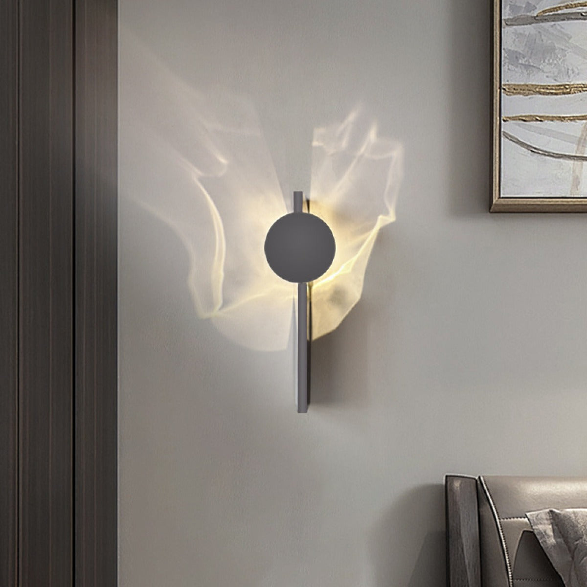 Miyoko – Moderne Gewellte Edelstahl-Wandlampe