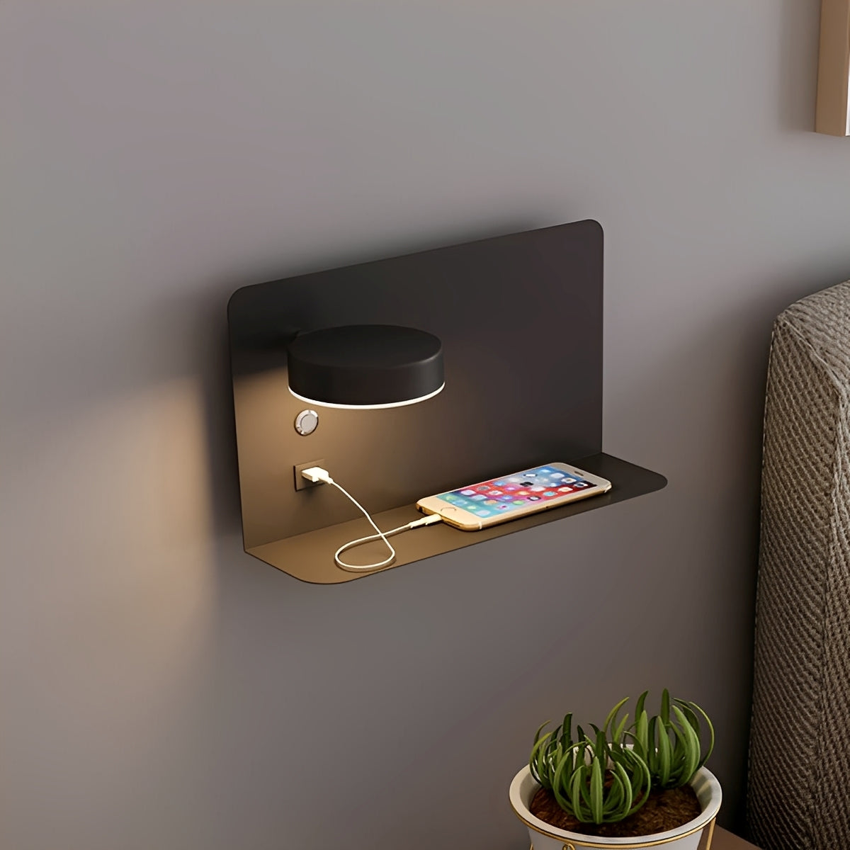 Darren – Nachttischlampe mit USB-Anschluss
