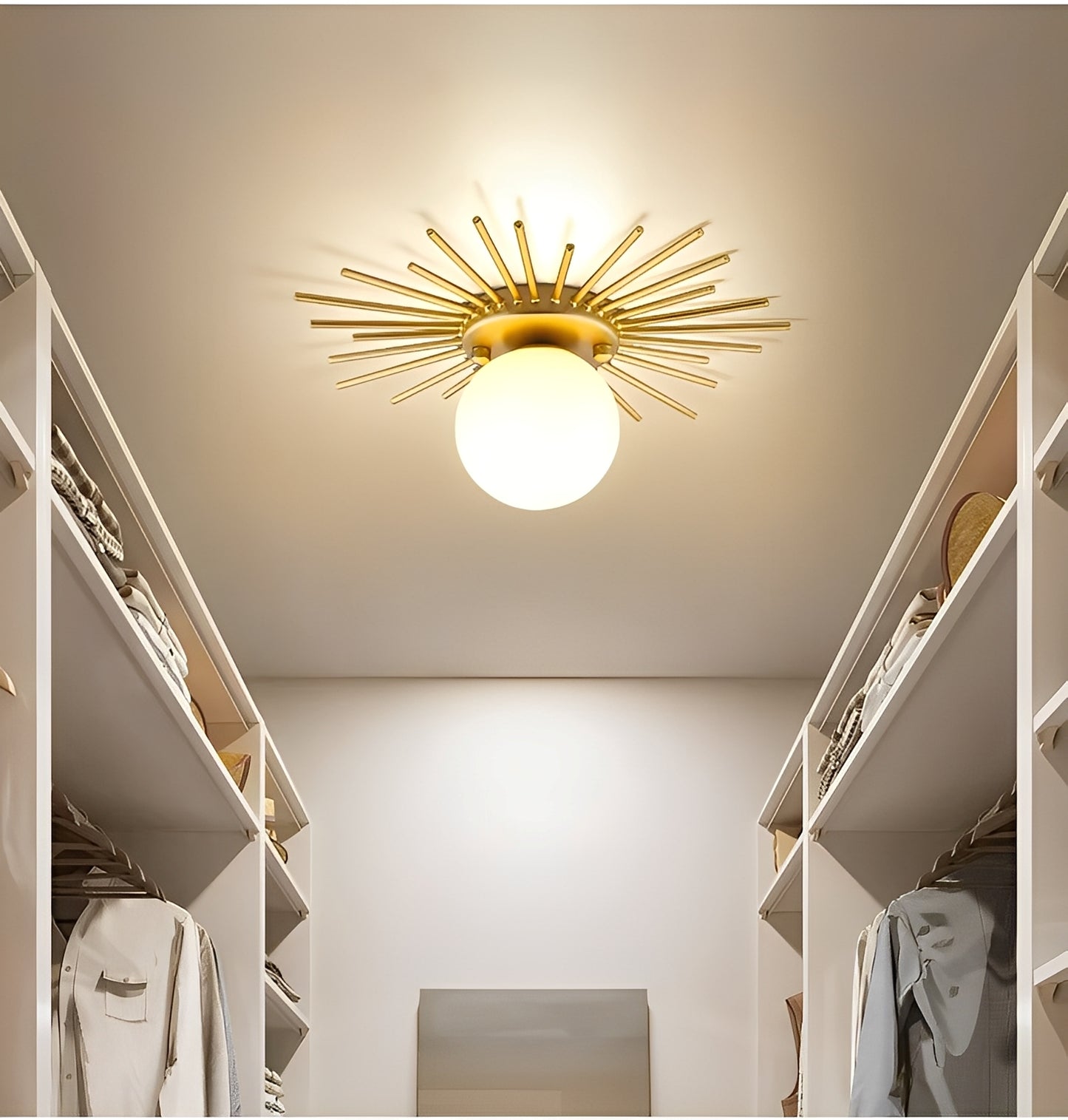Solena – Goldene Sonnenblumen Deckenleuchte
