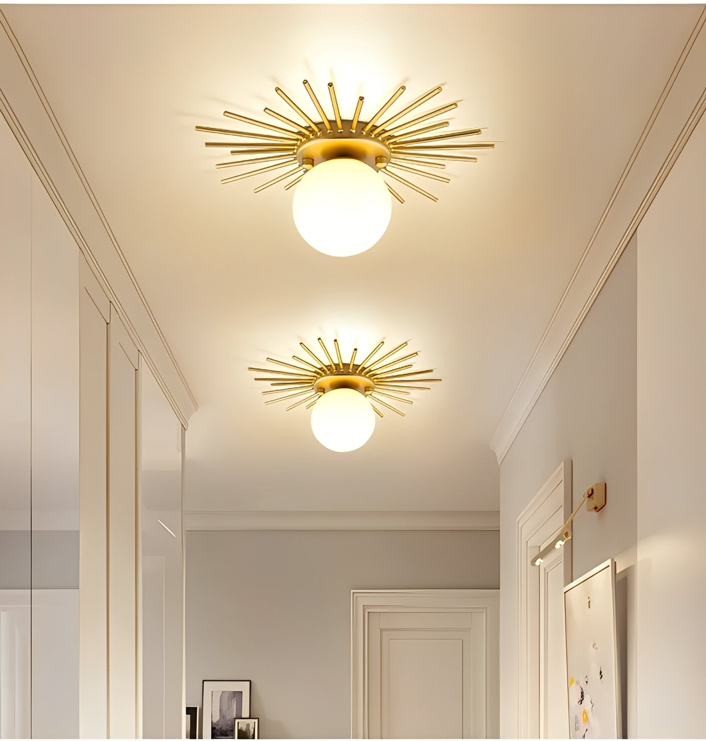 Solena – Goldene Sonnenblumen Deckenleuchte