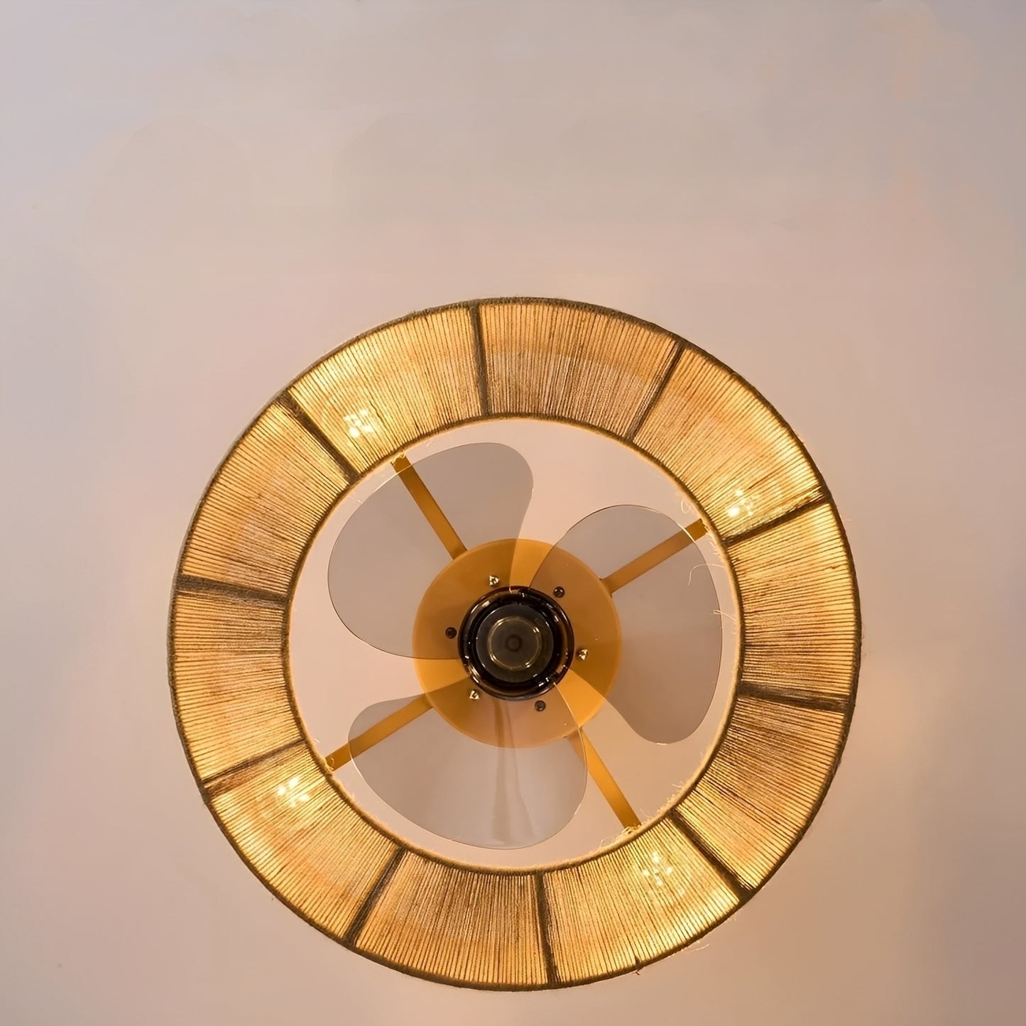 Reina – Retro Rattan-Deckenventilatorlampe