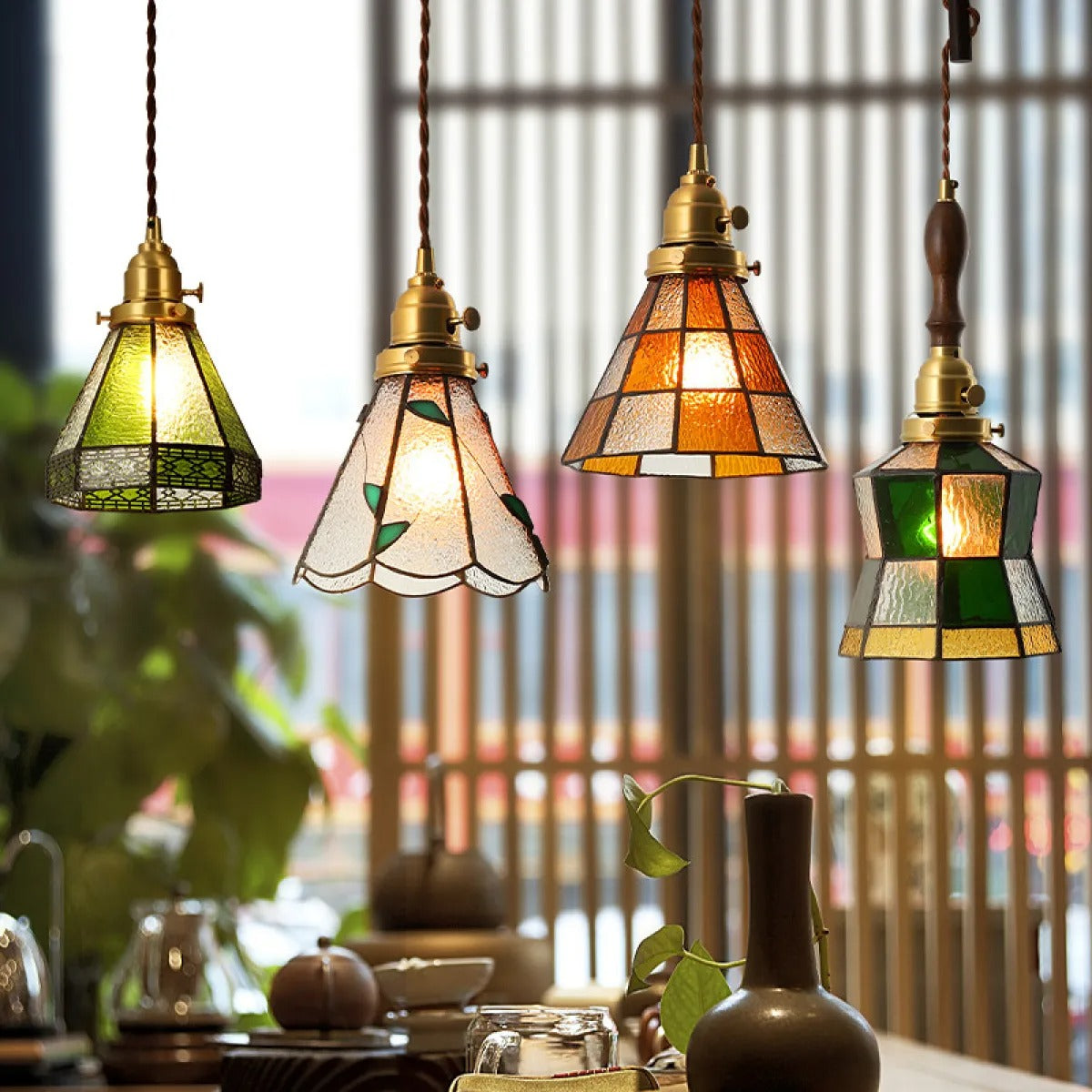 Tiffany – Handgefertigte Glas-Pendelleuchte
