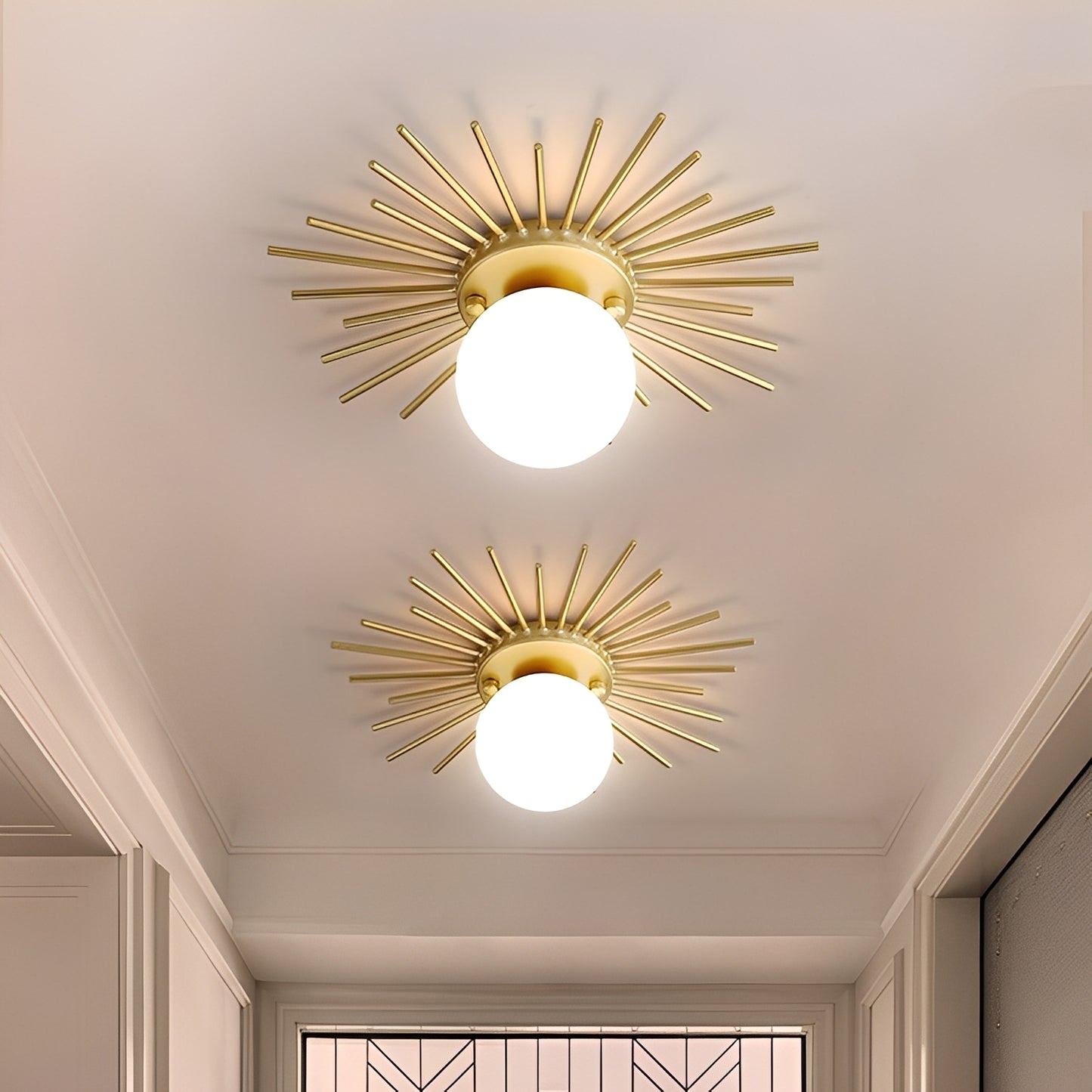 Solena – Goldene Sonnenblumen Deckenleuchte