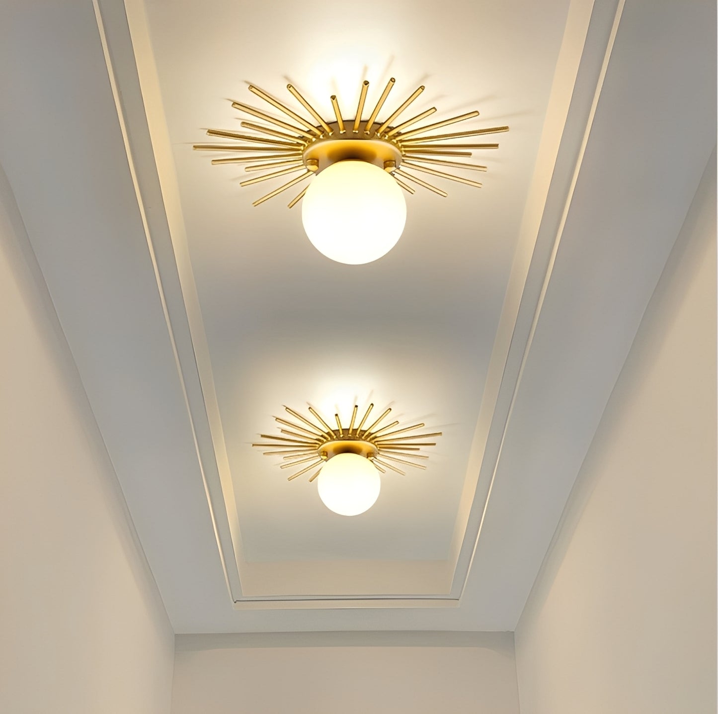 Solena – Goldene Sonnenblumen Deckenleuchte