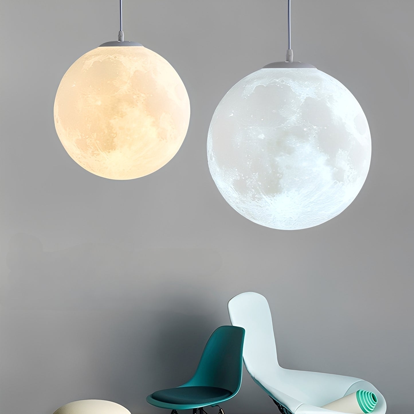 Ylani – Moderne 3D Mond-Pendellampe
