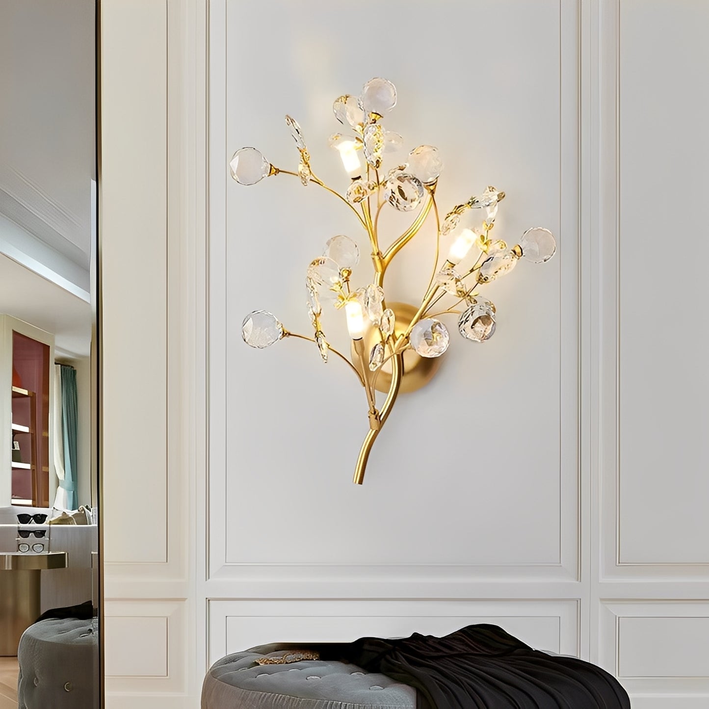 Zuko – Kristall-Wandleuchte im Zweig-Design