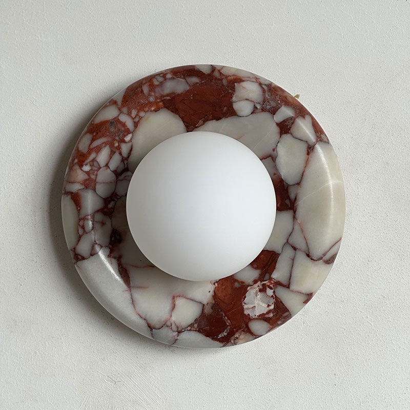 Jadie – Runde Marmor-Wandleuchte