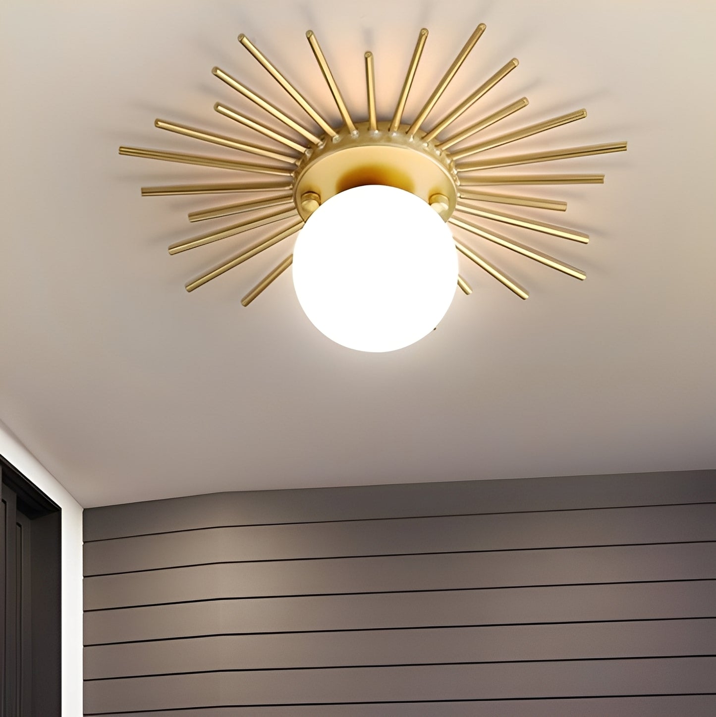 Solena – Goldene Sonnenblumen Deckenleuchte