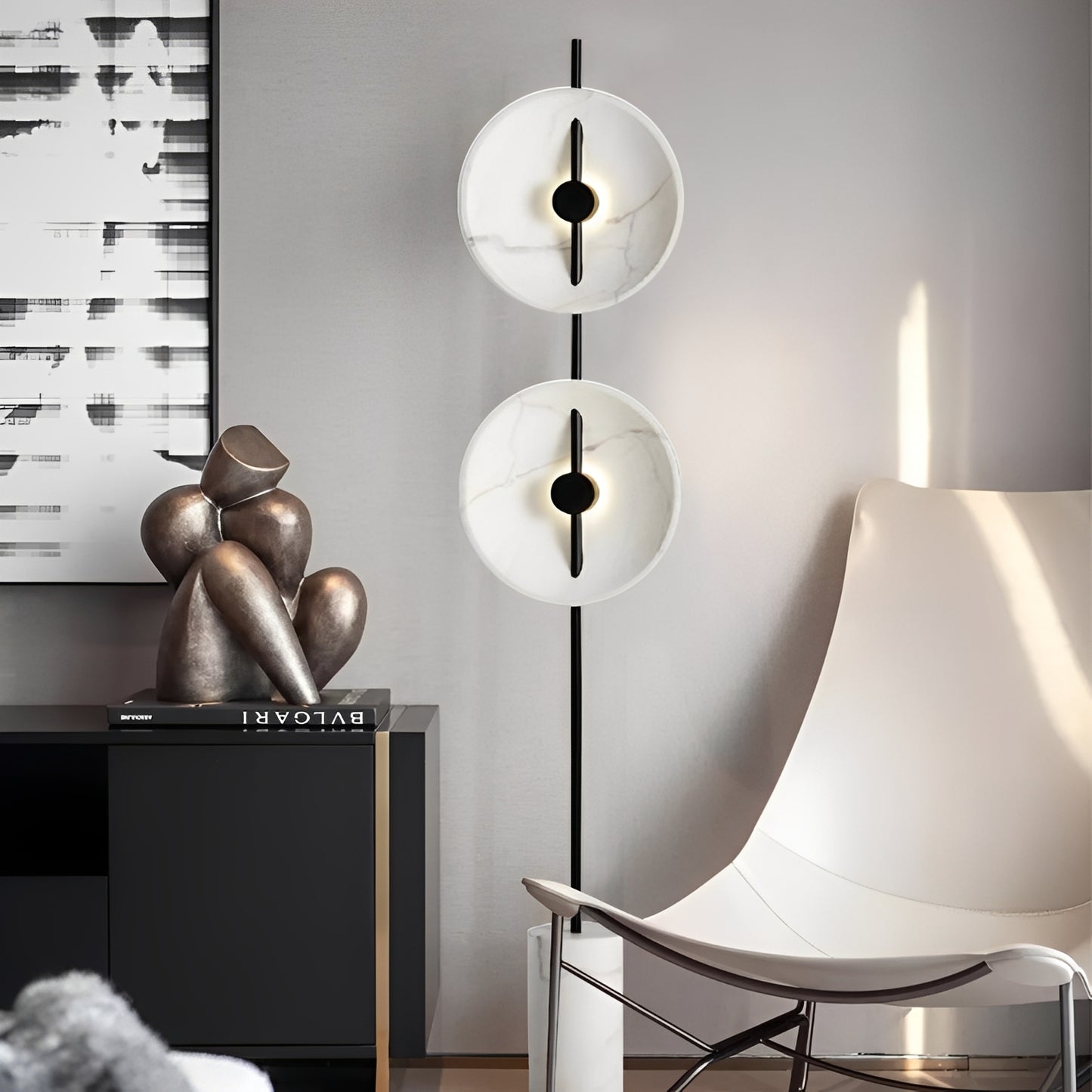 Mariel – Weiße Marmor-Stehlampe