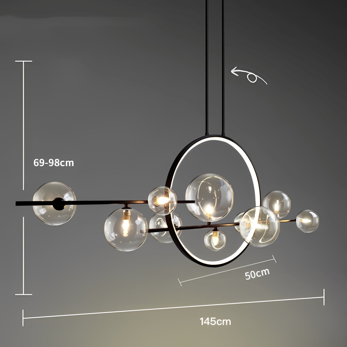 Luneo – Postmoderne Glas-Pendelleuchte