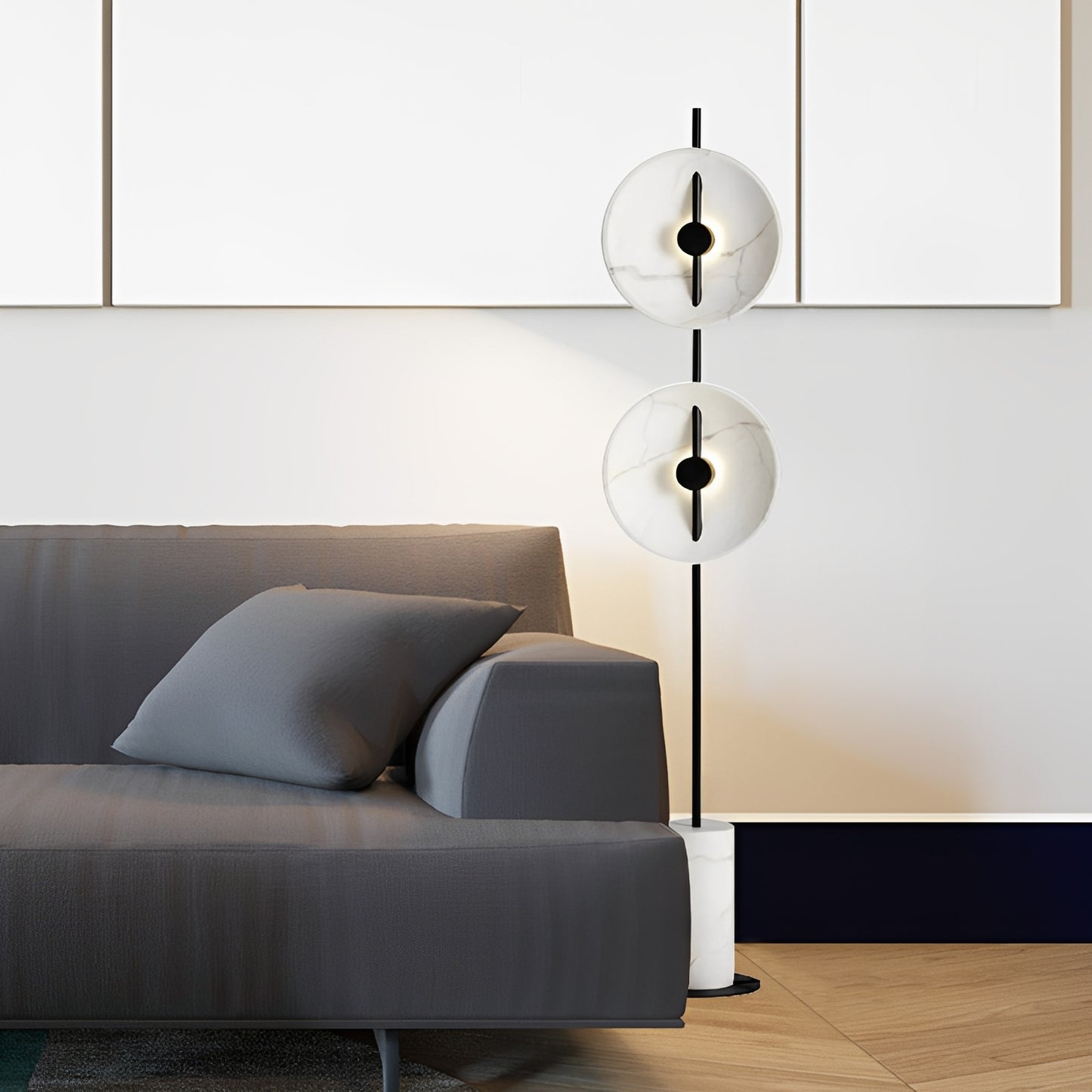 Mariel – Weiße Marmor-Stehlampe