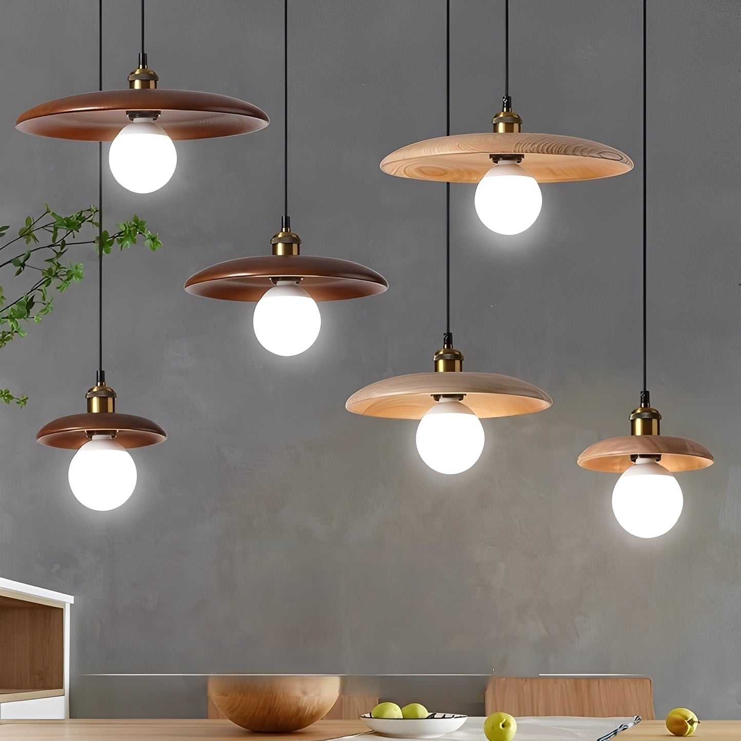 Yuri – Retro Holz-Pendelleuchte