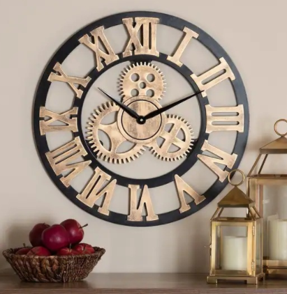 Marlow – Vintage Holzwanduhr im Industrie-Stil für stilvolle Raumakzente